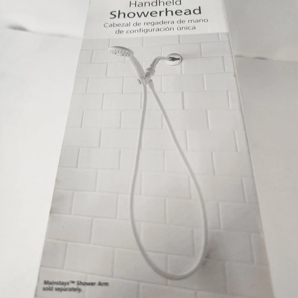 Mainstays Single Setting Handheld Showerhead White w/ 60